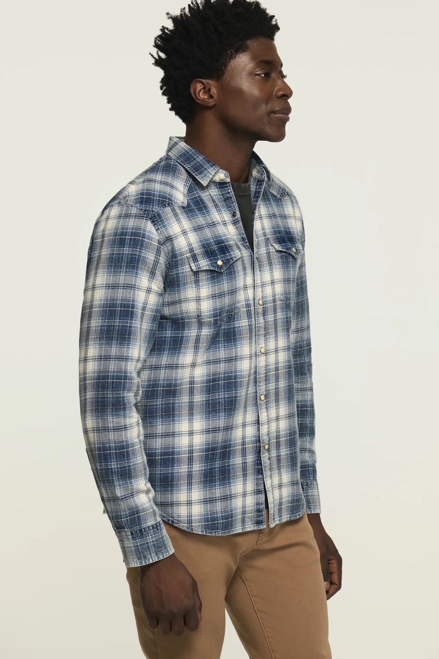 INDIGO PLAID WESTERN SHIRT — INDIGO PLAID — image 5