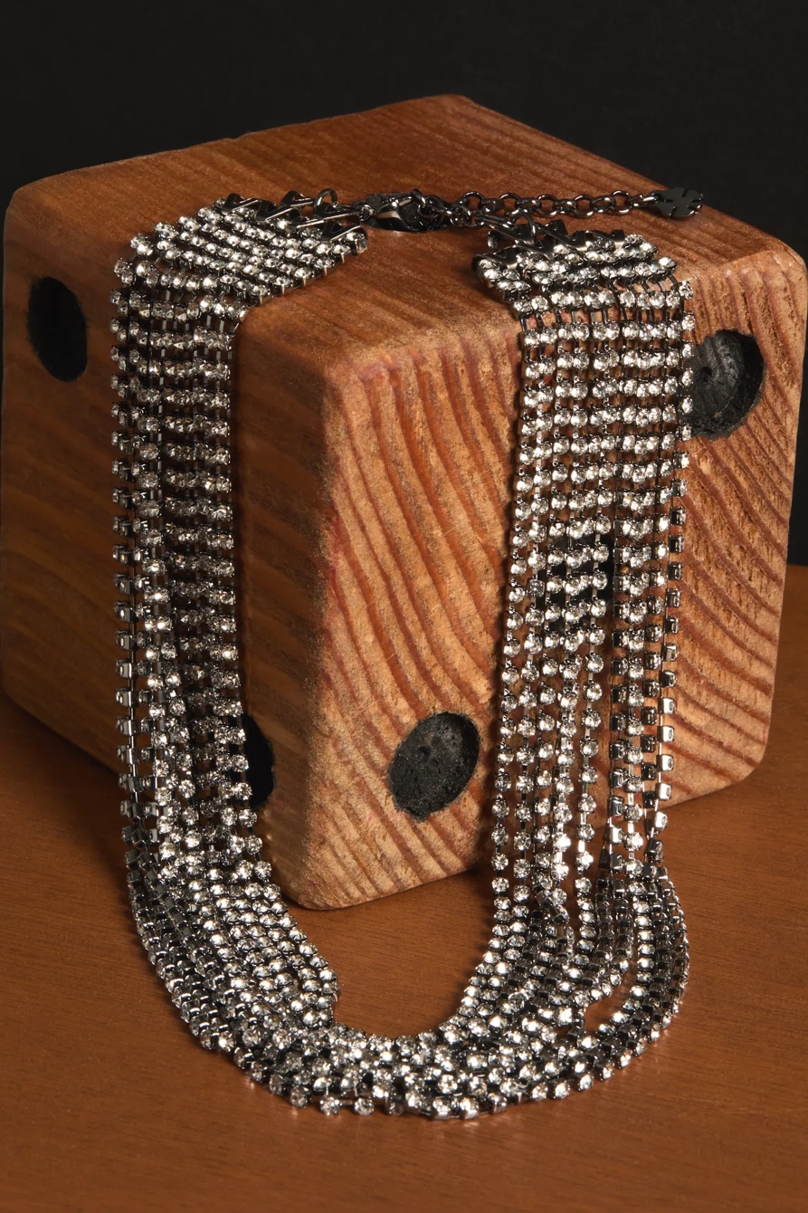 SHINY STATEMENT NECKLACE — SILVER — image 2