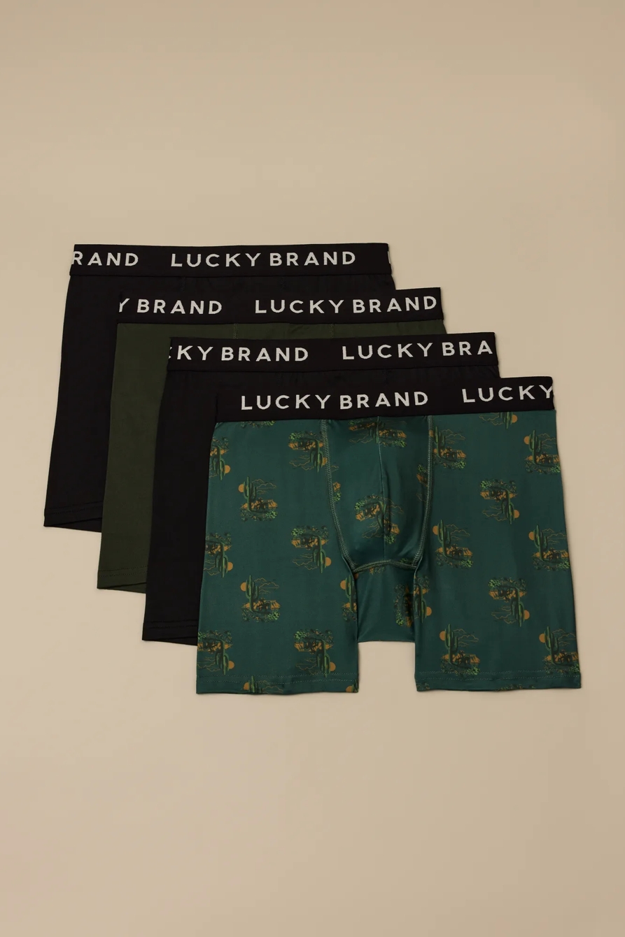 4 PACK ESSENTIAL SOFT BOXER BRIEFS — MULTI — image 1