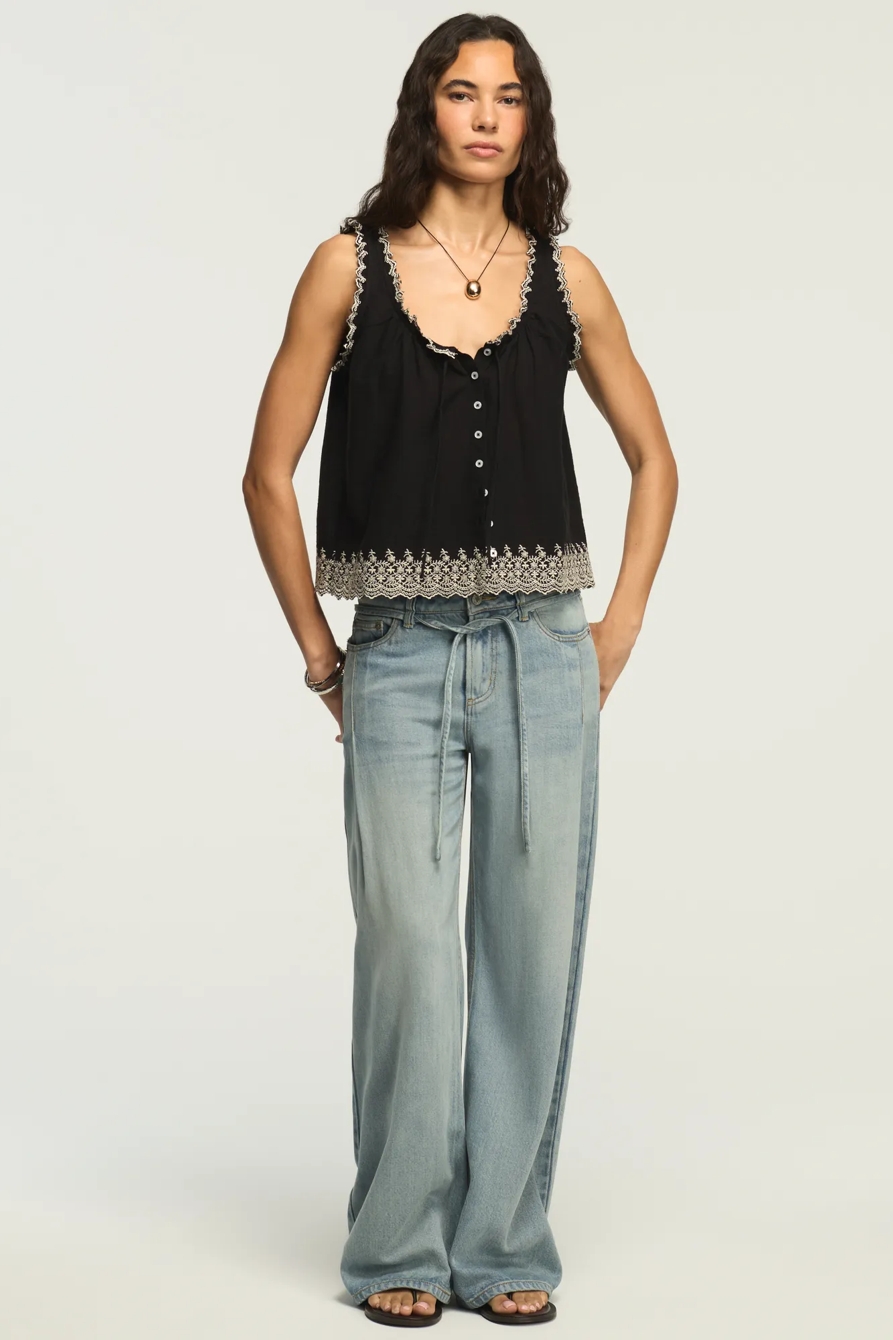 EMBROIDERED SWING TANK — CAVIAR — image 5