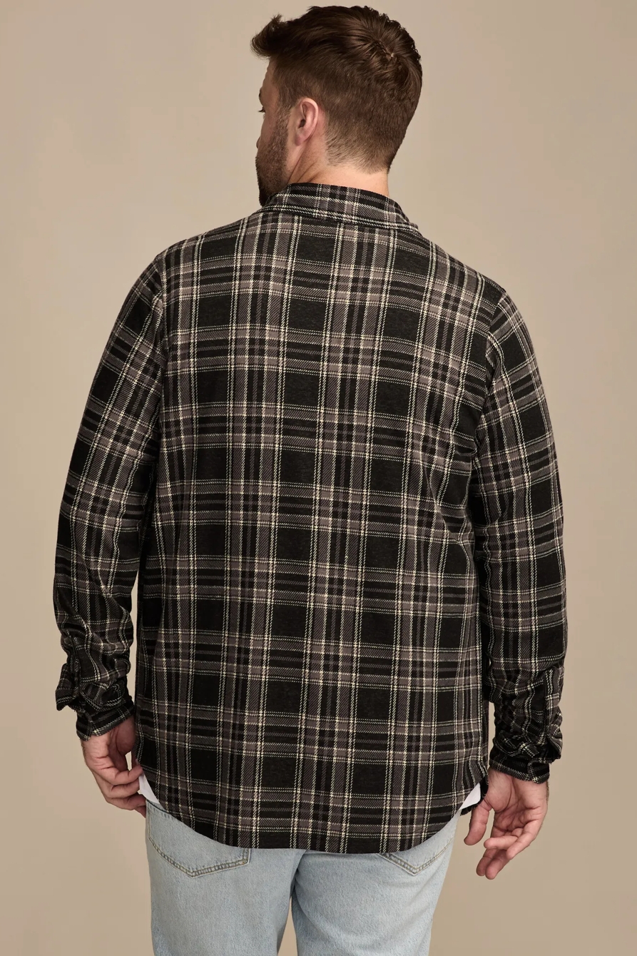 BIG & TALL BRUSHED KNIT SHIRTING — CAVIAR MULTI — image 3
