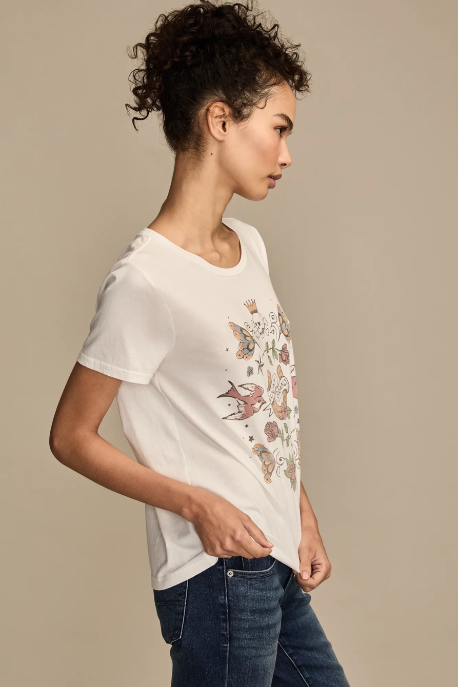 TATTOO BIRDS CLASSIC CREW — CREAM — image 4