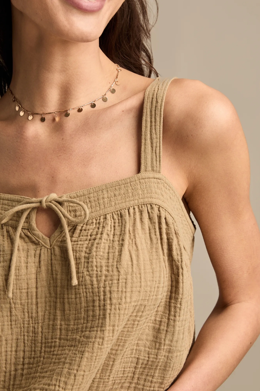 SOLID JAPUNTO GAUZE SWING TANK — ARMY OLIVE — image 4