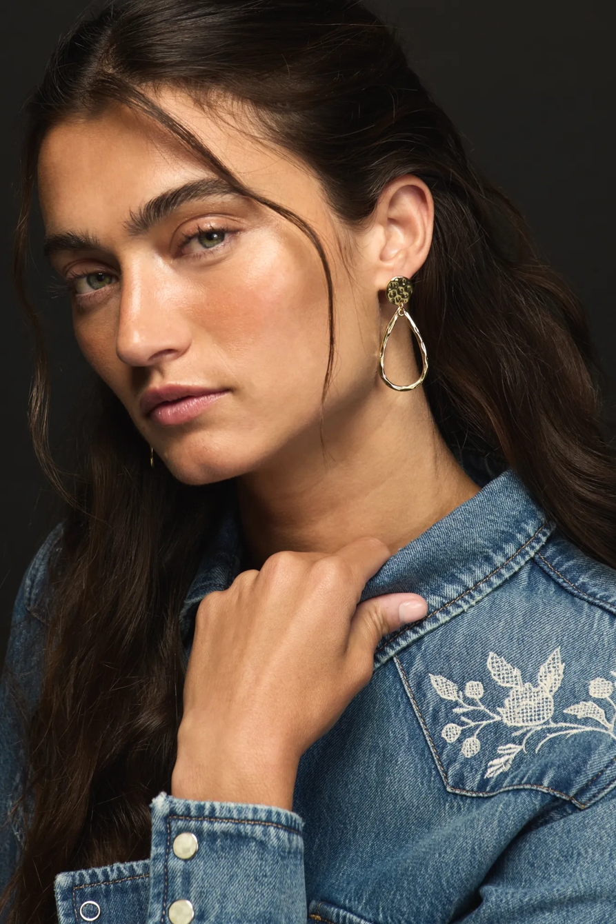 Teardrop Hoop Earrings — GOLD — image 1