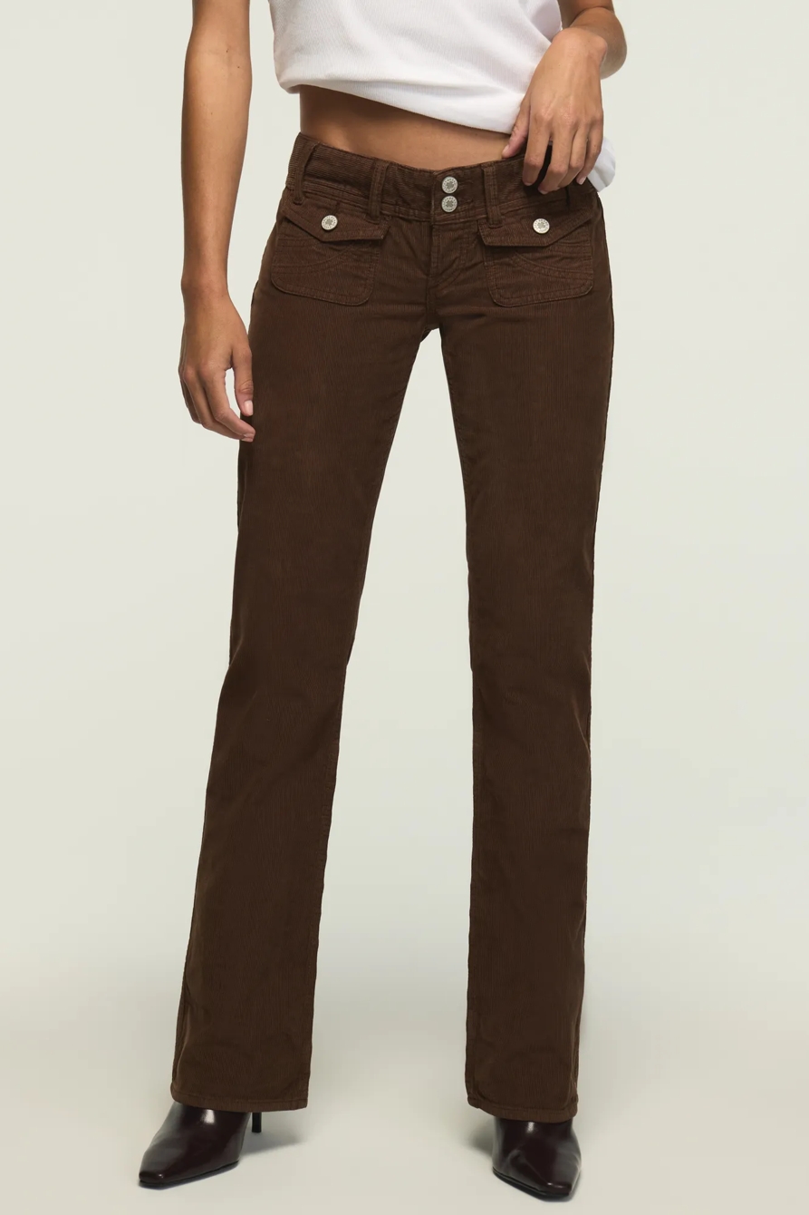 ULTRA LOW RISE CORDUROY LIL MAGGIE FLARE — FLIRTATIOUS WASH — image 2