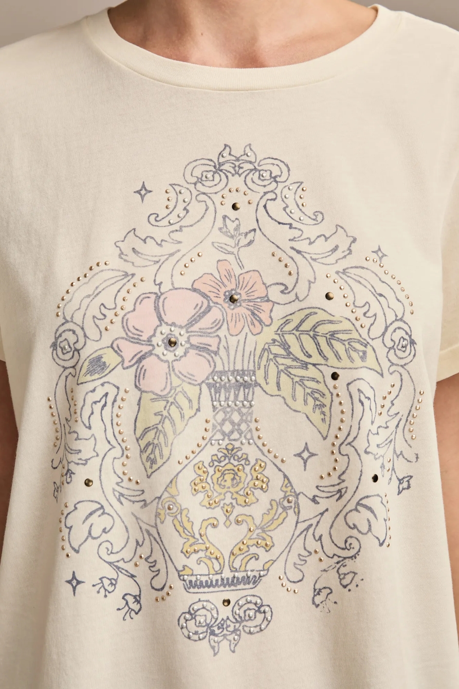FLORAL VASE CLASSIC CREW — CANOLI CREAM — image 2