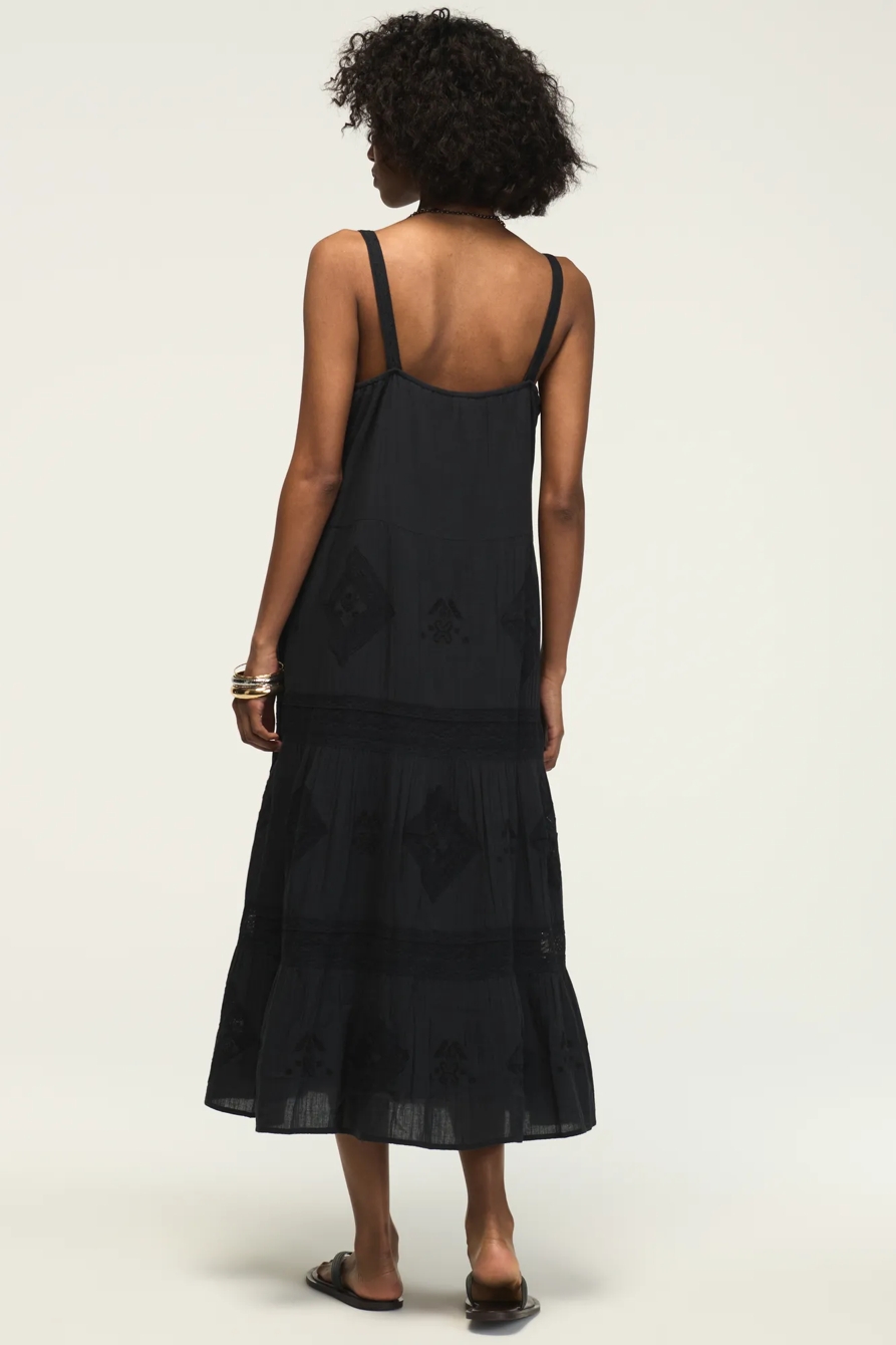 LACE TIERED MAXI DRESS — CAVIAR — image 4
