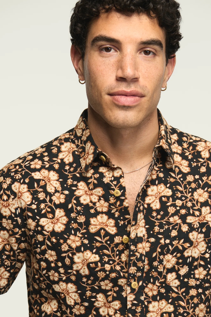 SHORT SLEEVE SAN GABRIEL PRINTED SHIRT — BLACK PRINT — image 5