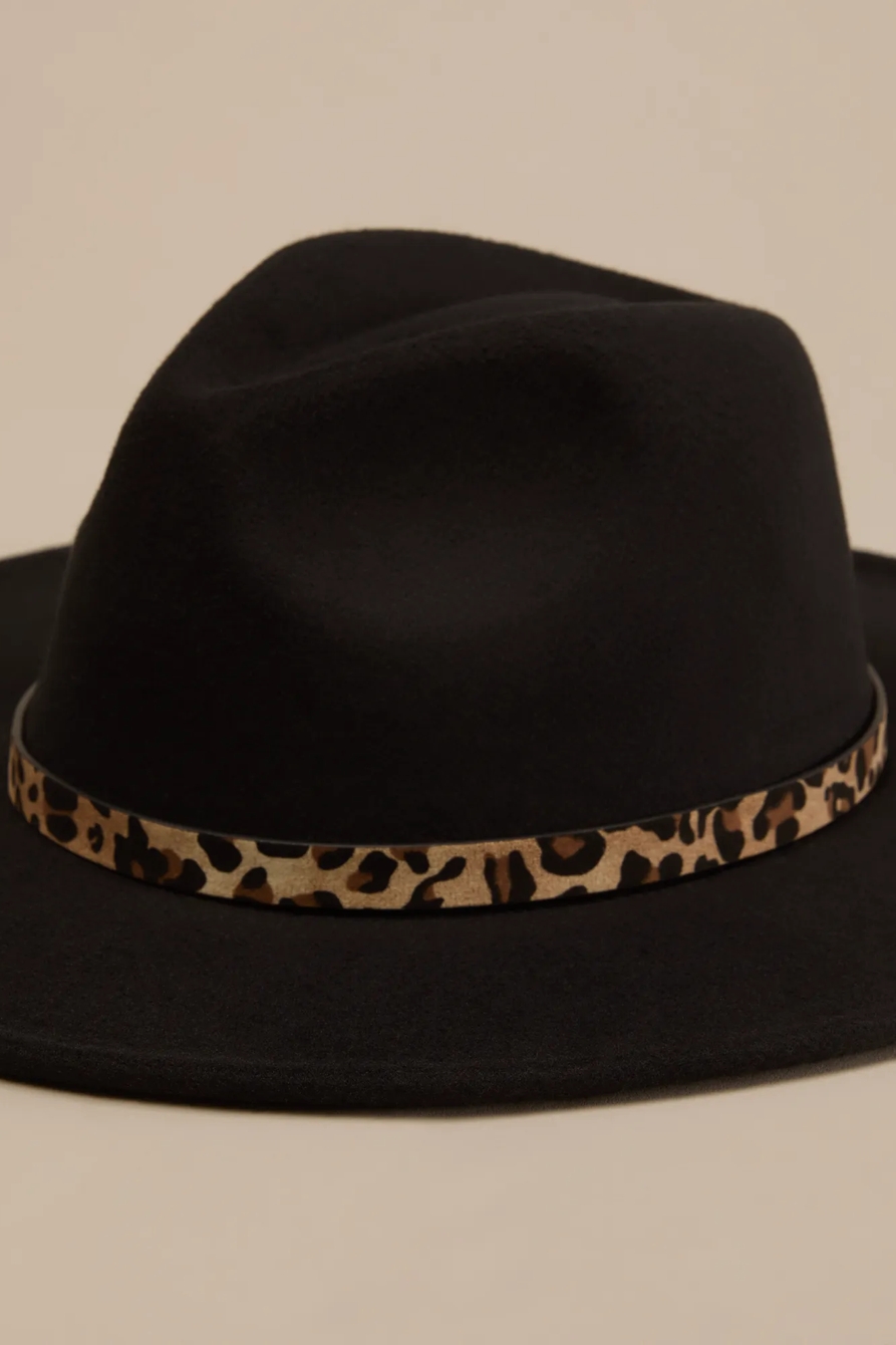 RANGER HAT with Leopard Band — BLACK — image 2