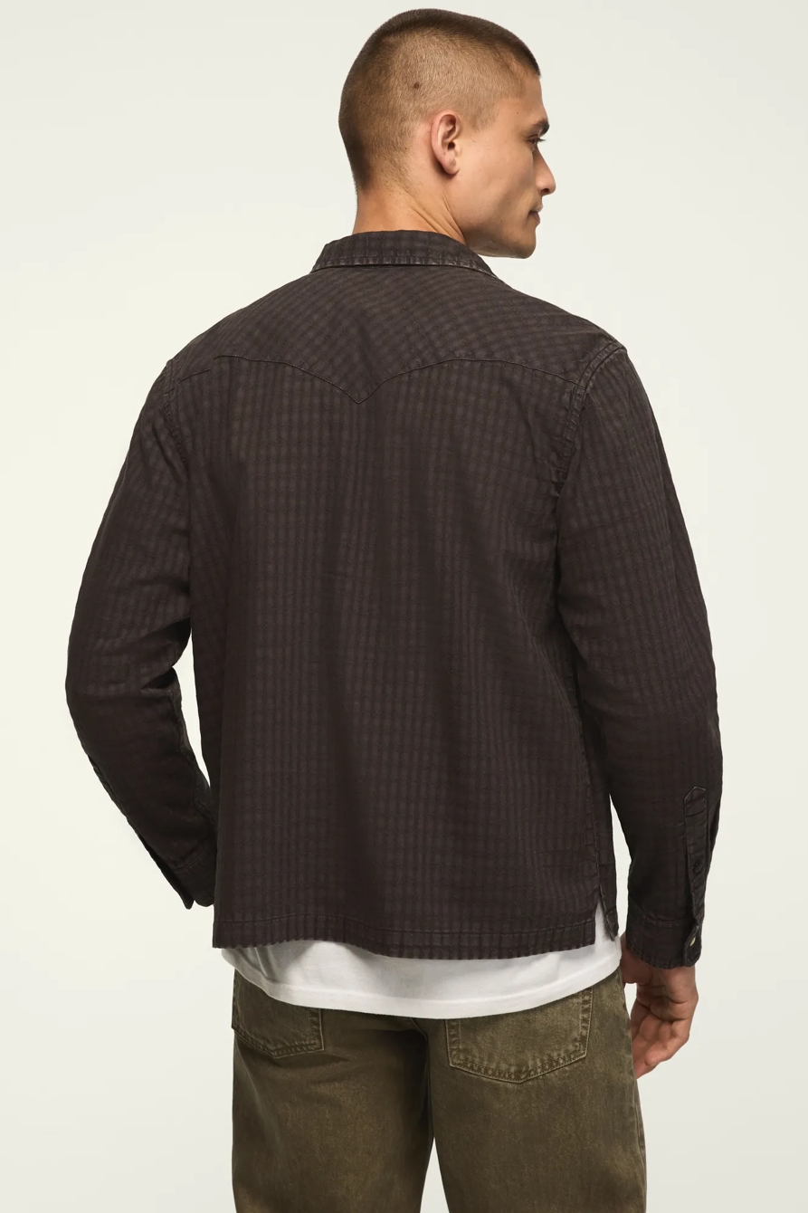 LONG SLEEVE RELAXED WESTERN SHIRT — PHANTOM — image 3