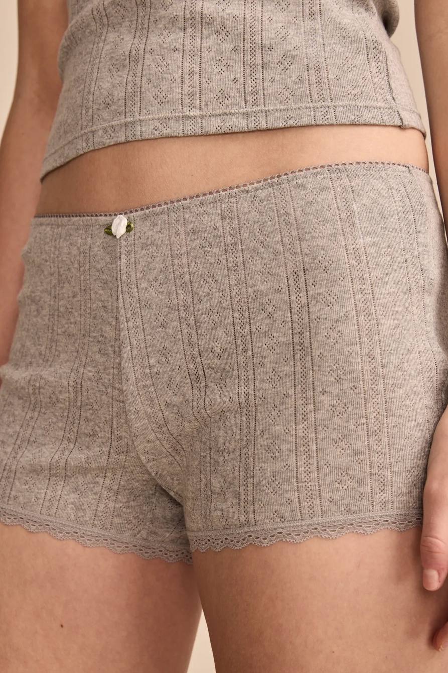 POINTELLE TANK AND SHORT SET — LIGHT GREY — image 5