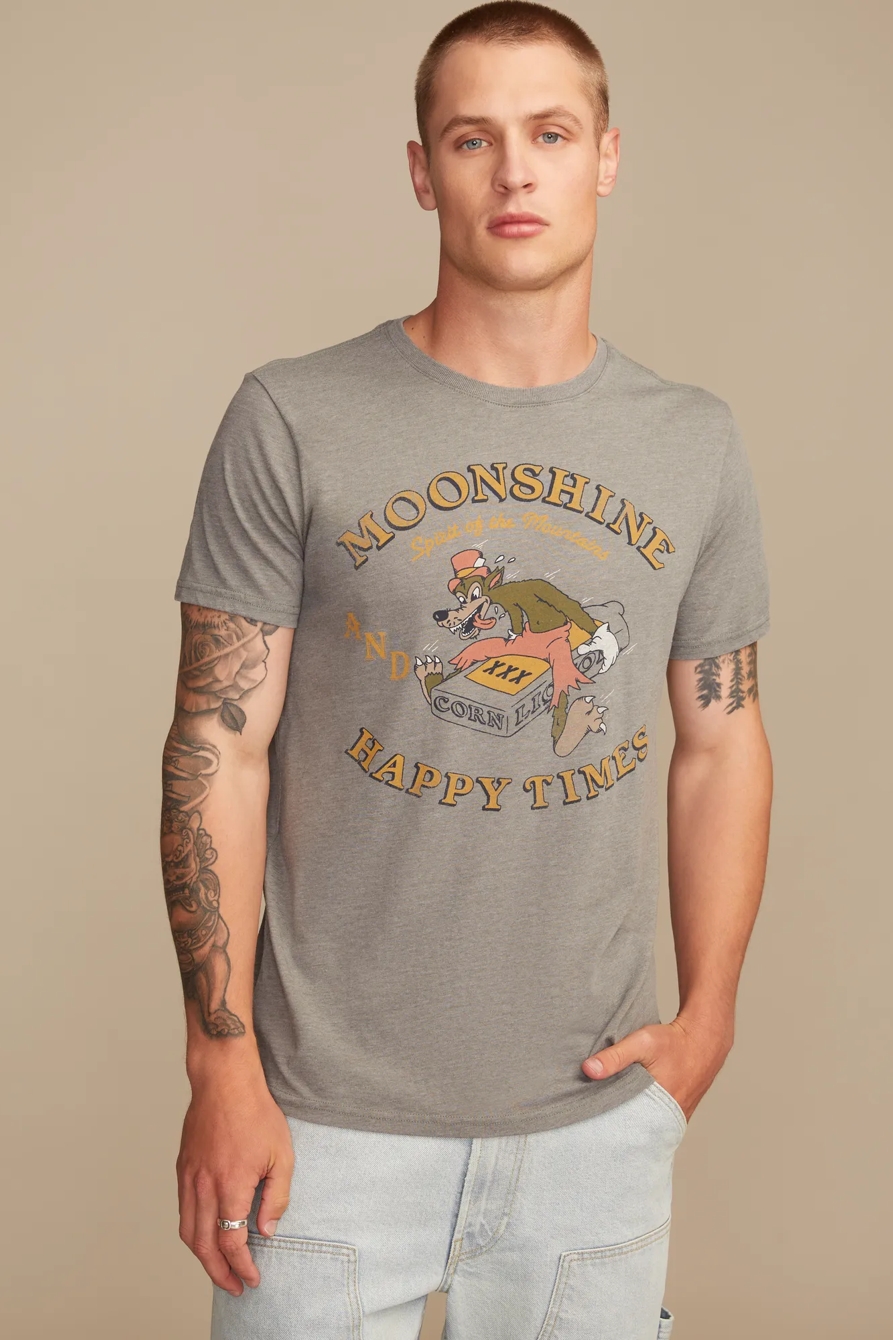 MOONSHINE WOLF TEE — CASTOR GRAY — image 1