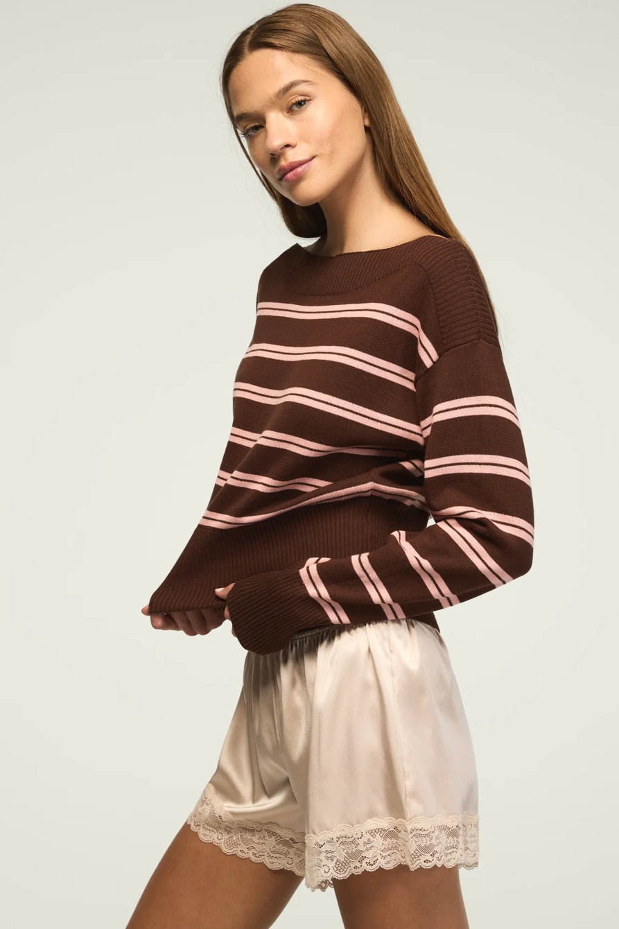 SLASH NECK SWEATER — CHICORY COFFEE — image 4