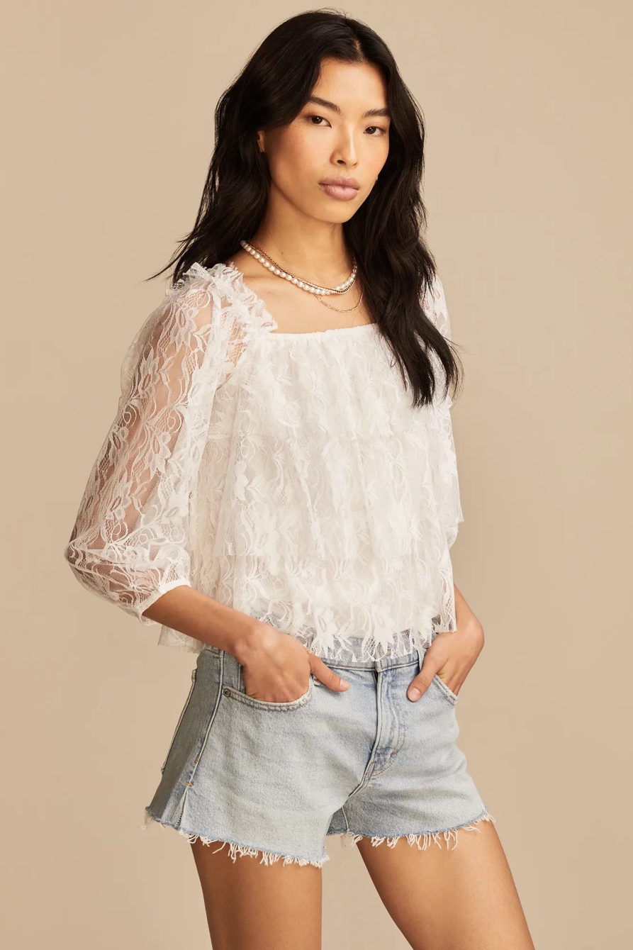 LACE OFF THE SHOULDER TOP — WHISPER WHITE — image 3