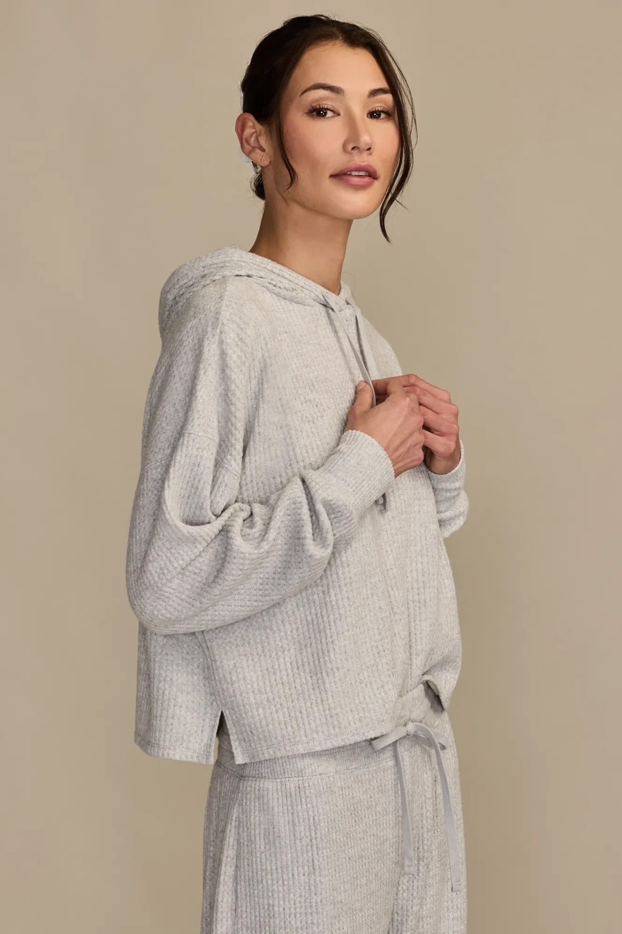 CLOUD WAFFLE HOODIE — LIGHT HEATHER GRAY — image 4