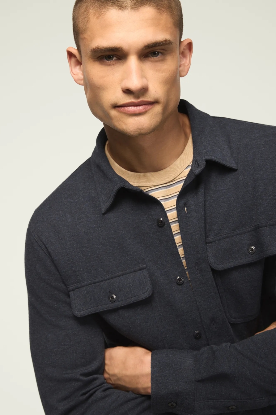 CLOUD SOFT KNIT SHIRT — NAVY HEATHER — image 5