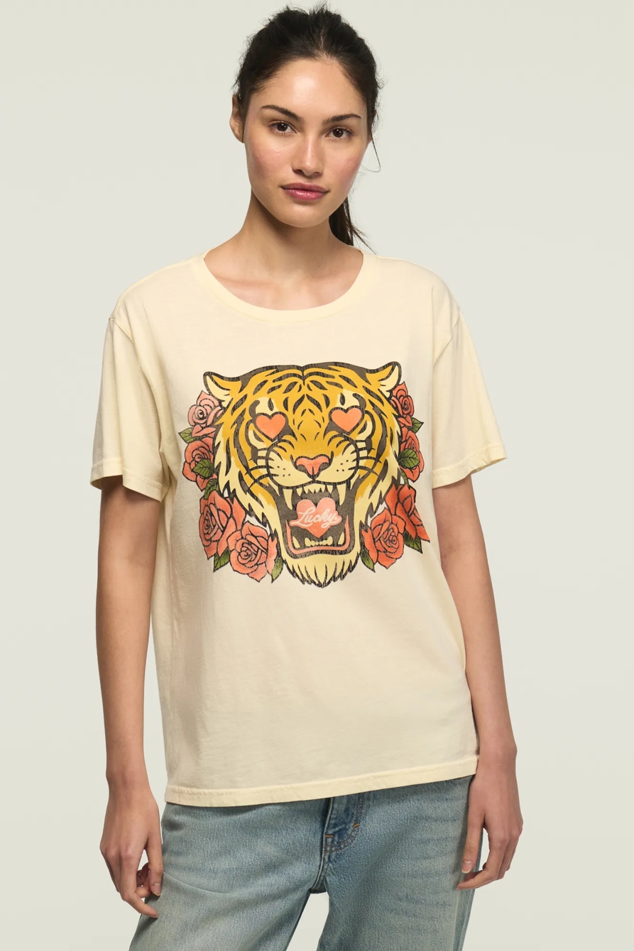 TIGER MOTO BOYFRIEND TEE — ANGORA — image 1