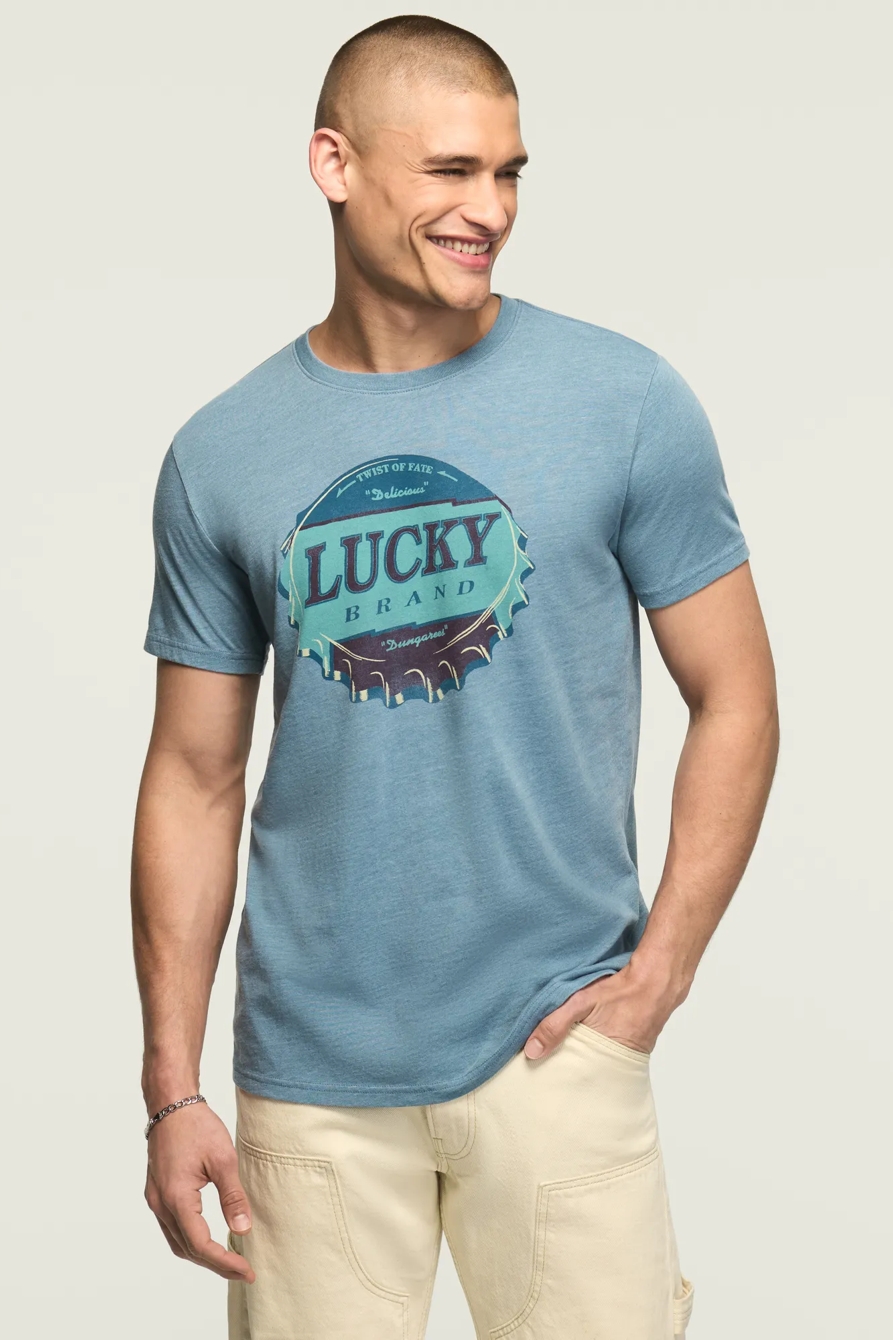 LUCKY BOTTLE CAP TEE — Bluestone — image 1