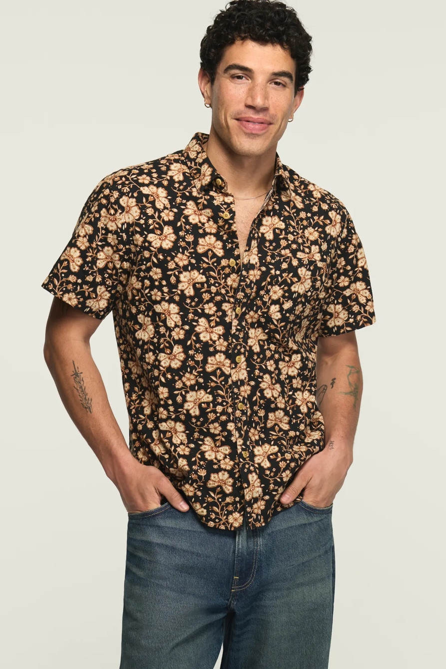 SHORT SLEEVE SAN GABRIEL PRINTED SHIRT — BLACK PRINT — image 1