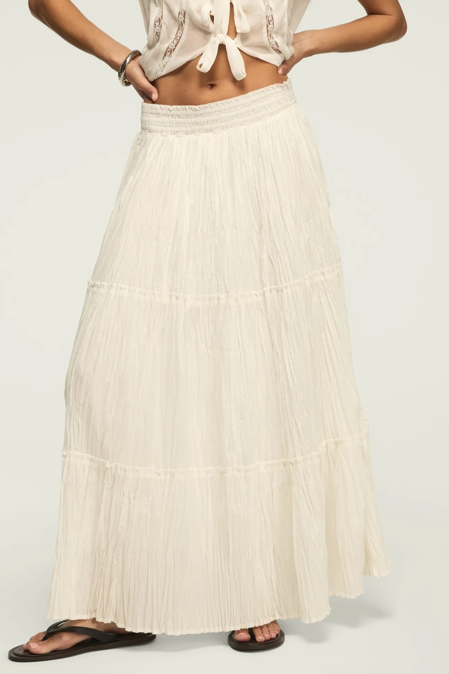 BROOMSTICK MAXI SKIRT — BRIGHT WHITE — image 2