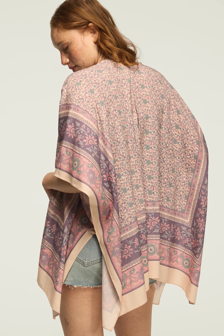 PRINTED CLASSIC KIMONO — PURPLE BORDER PRINT — image 3