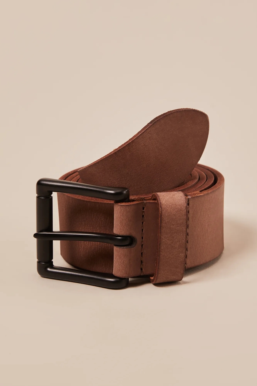 BLACK BUCKLE BELT — DARK BROWN — image 1
