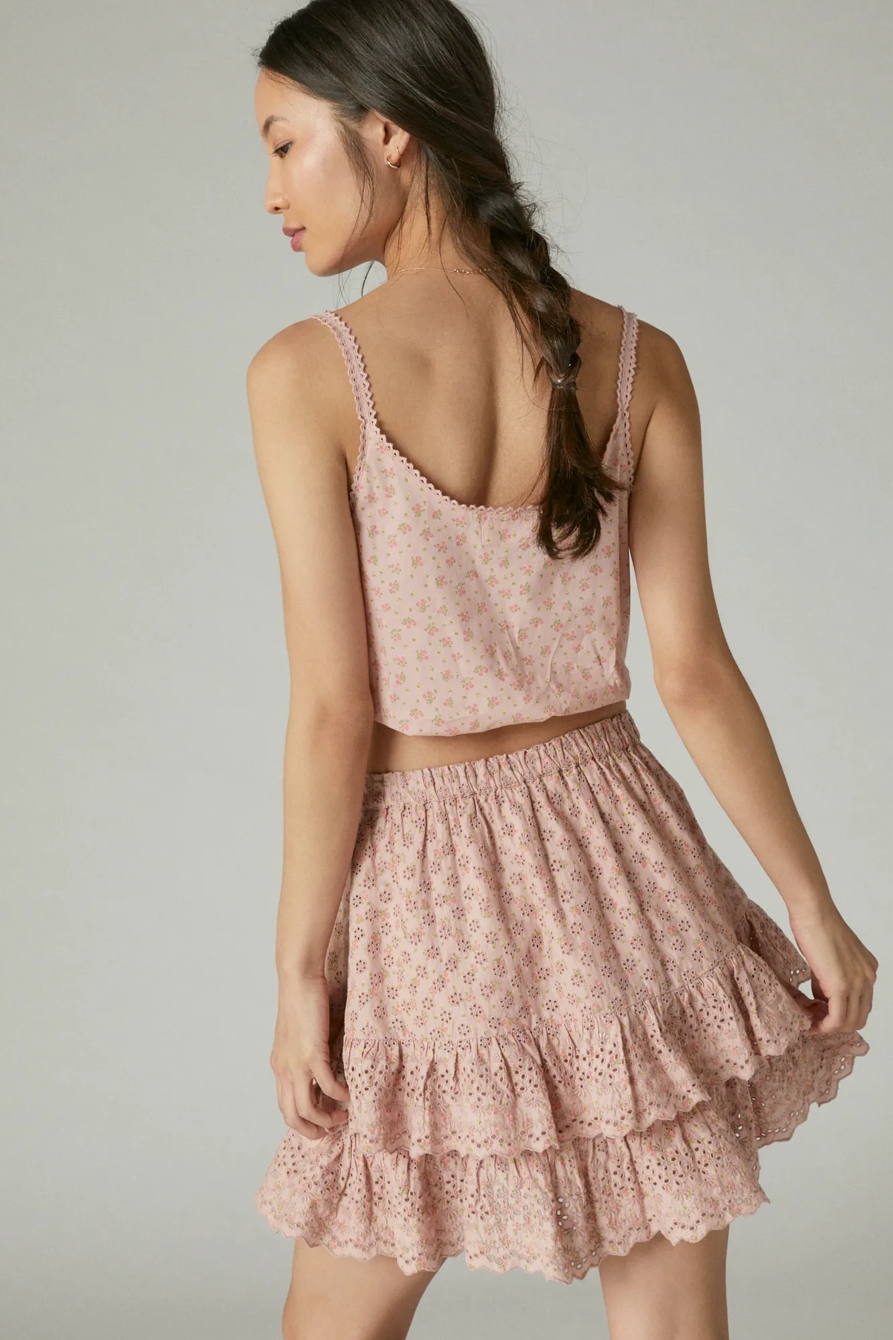 PRINTED TIE FRONT CAMI MATCHBACK — PINK MULTI — image 3
