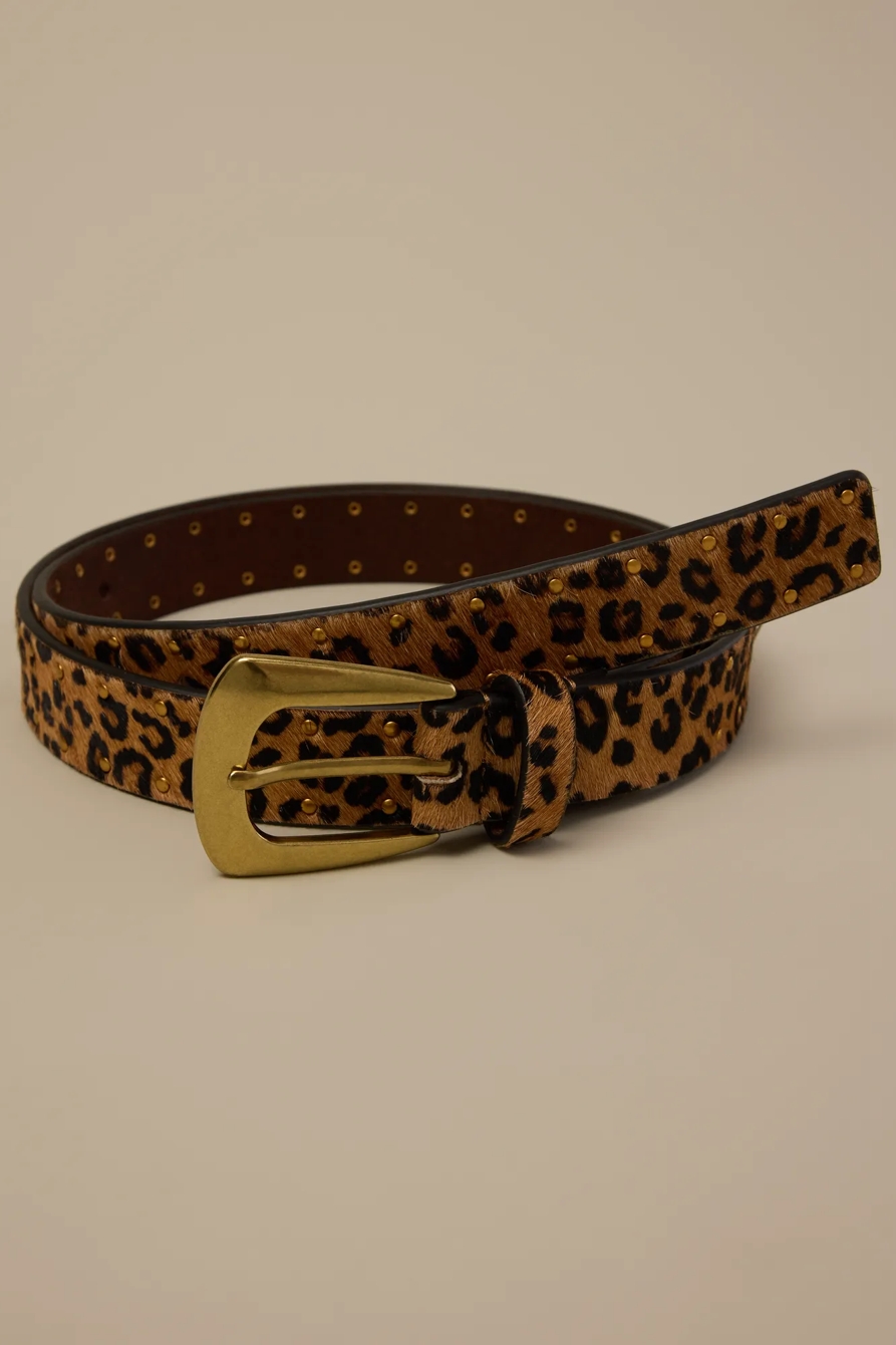 LEOPARD HAIRCALF BELT — Leopard — image 1