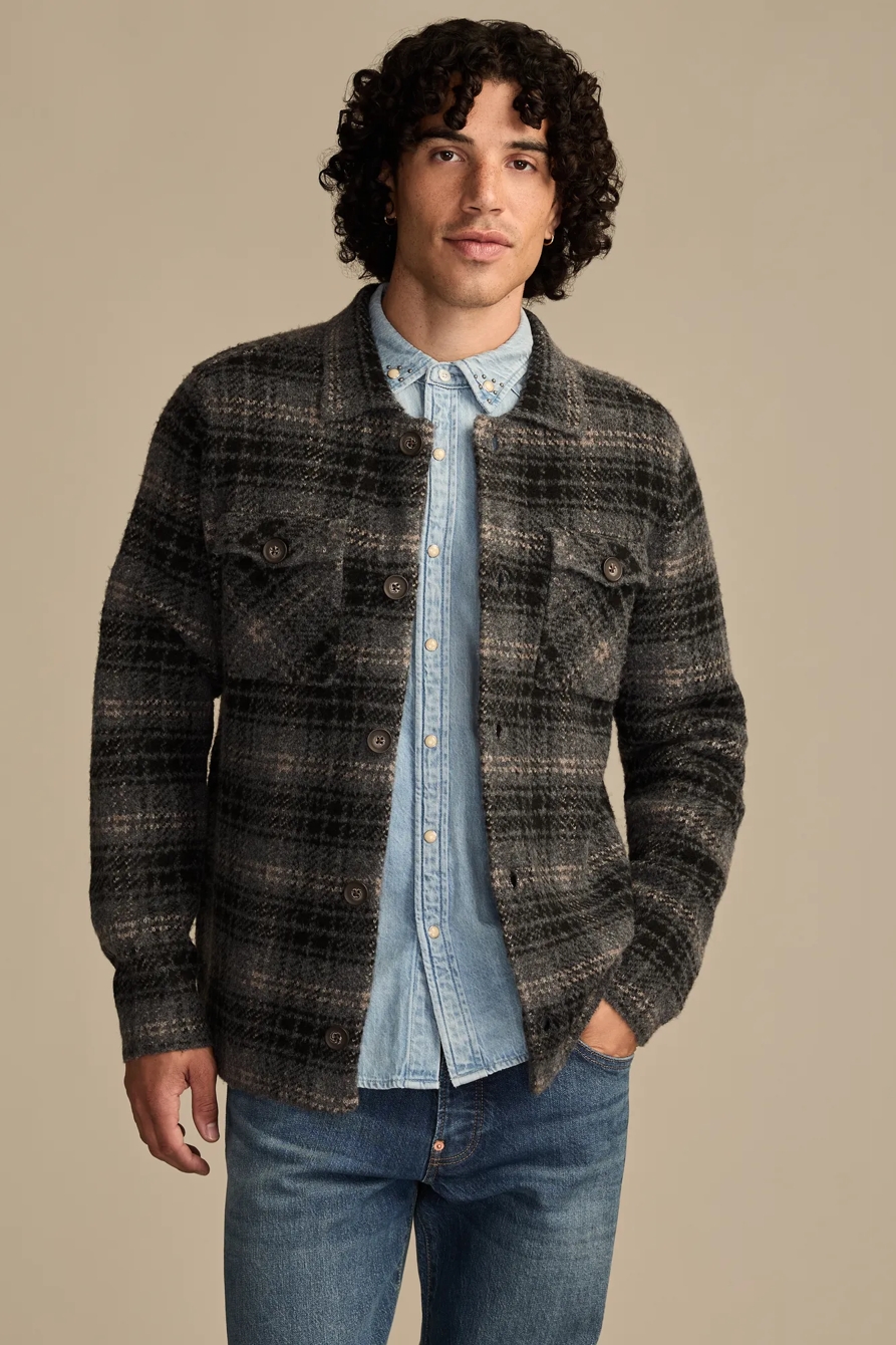 PLAID BUTTON DOWN — DARK BLACK MUTLI — image 1