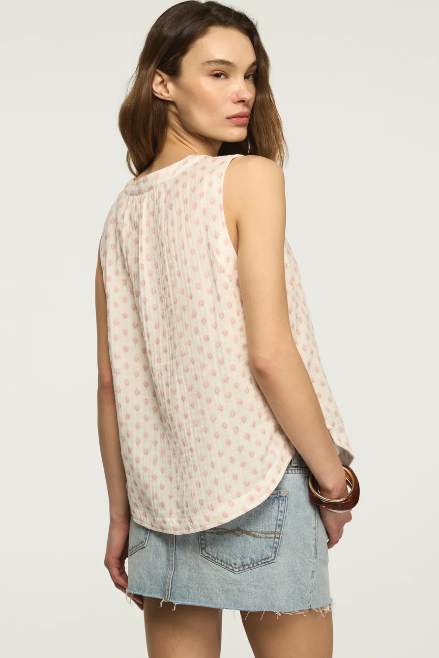 GAUZE POPOVER TANK — CREAM IKAT — image 5