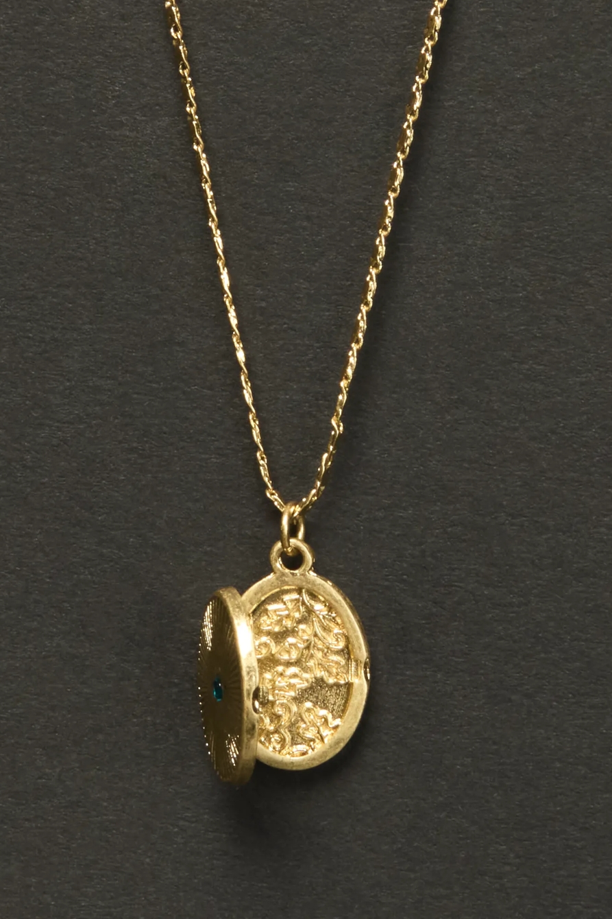 FLOWER LOCKET NECKLACE — GOLD — image 3
