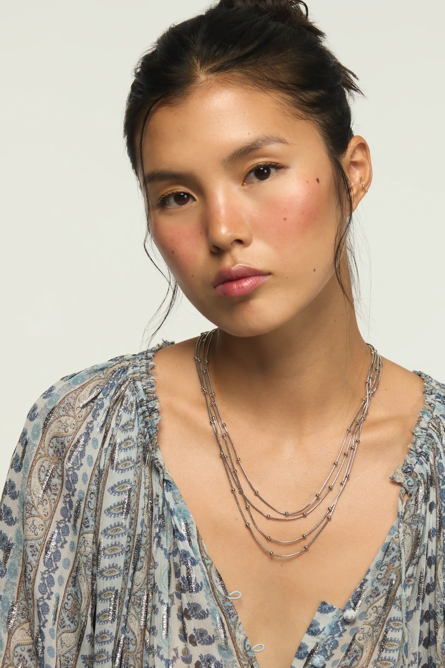 Layered Chain Necklace — SILVER — image 1
