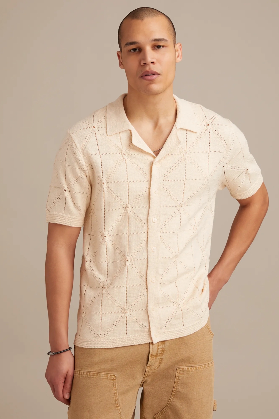 BUTTON DOWN SWEATER — WHITECAP GRAY — image 2
