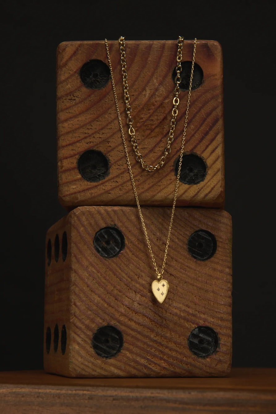 Heart Pendant and Cable Chain — GOLD — image 1