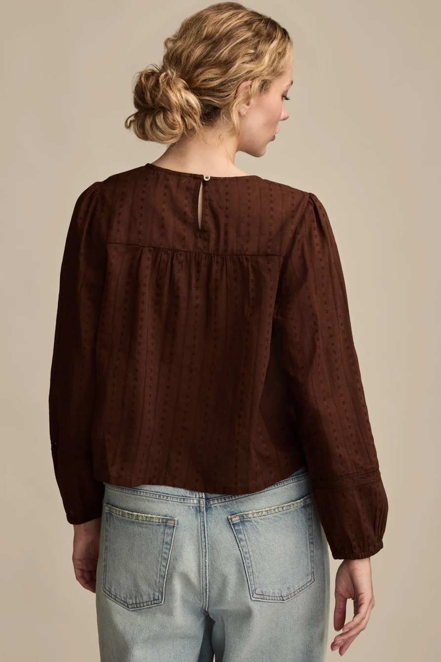 LONG SLEEVE NOVELTY FEMME TOP — FRENCH ROAST — image 3