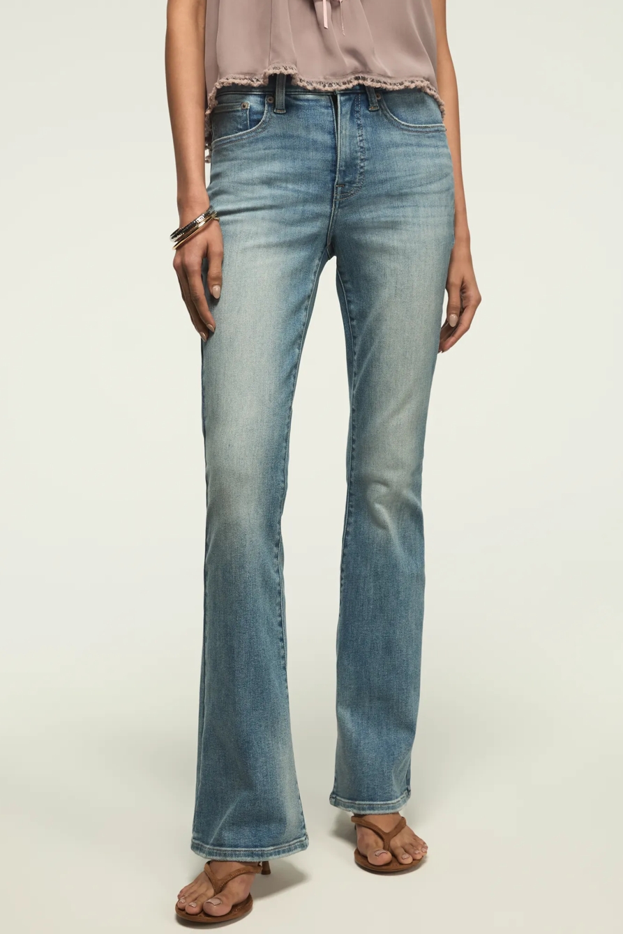 HIGH RISE STEVIE FLARE — HERE WE GO INDIGO WASH — image 2