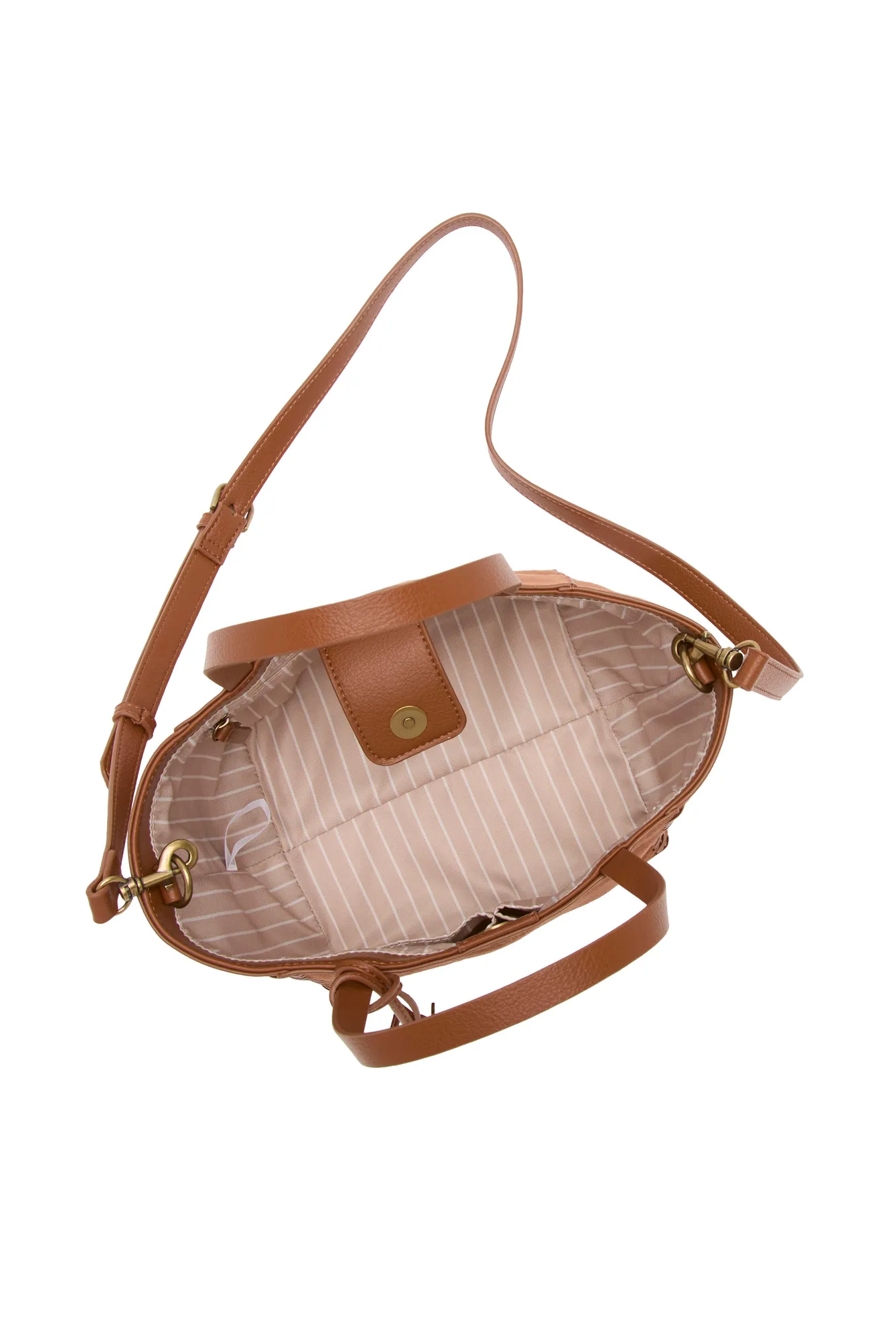 ENNA VEGAN LEATHER TOTE — HONEY TAN — image 3