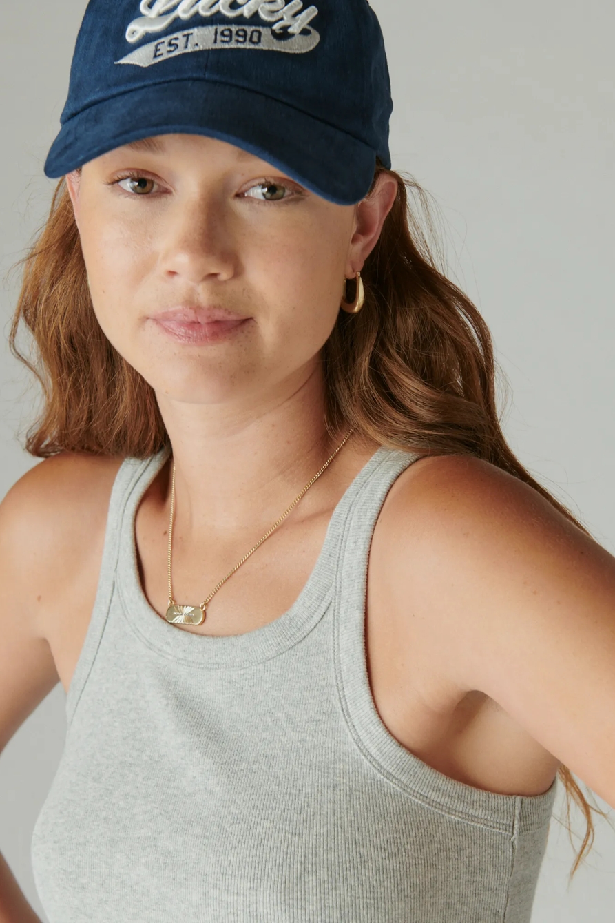 RIBBED ESSENTIAL TANK — LIGHT HEATHER GREY (B03) — image 4