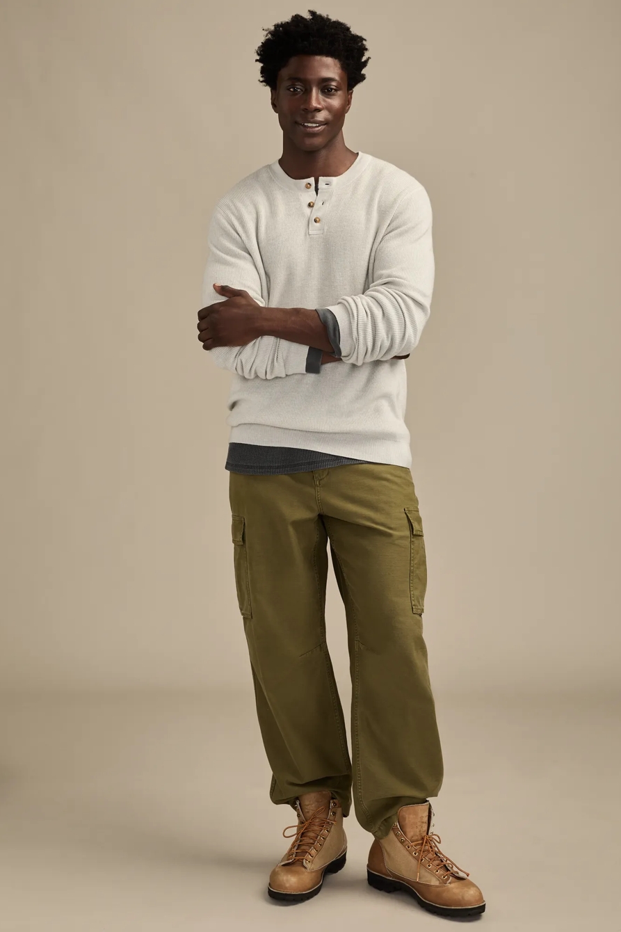 HENLEY PULLOVER — LIGHT HEATHER GREY — image 5
