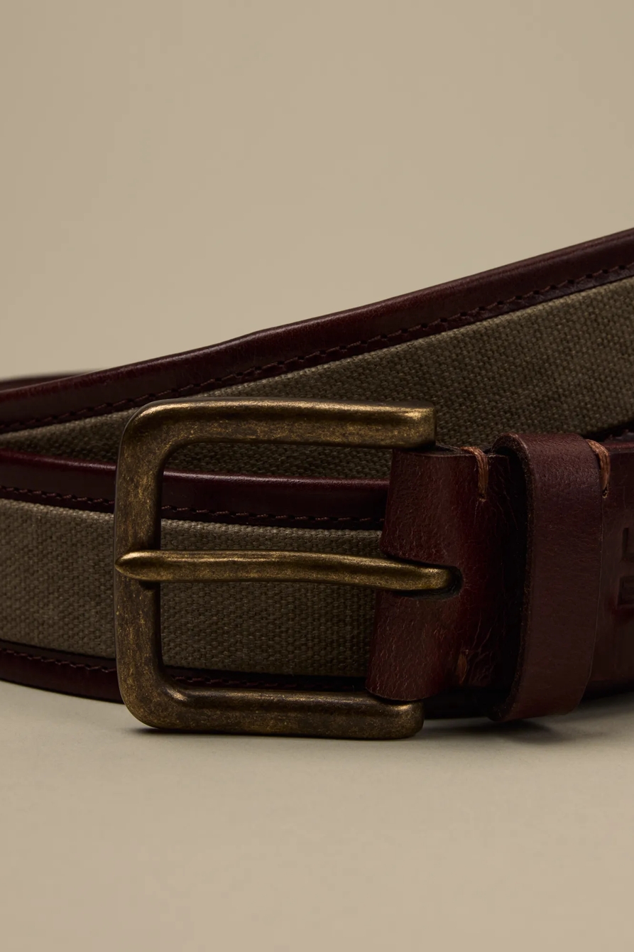 LEATHER CANVAS BELT — BROWN — image 3