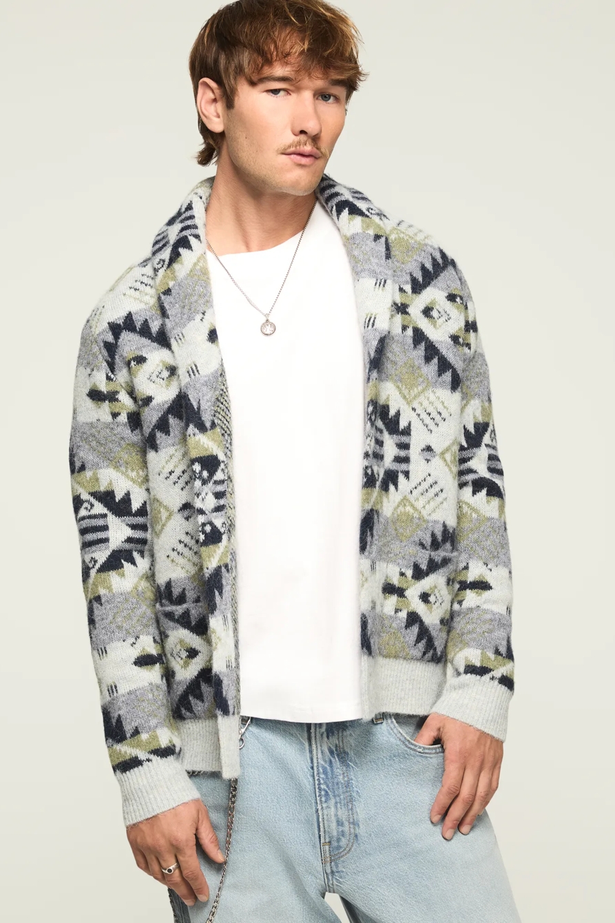 FAIR ISLE CARDIGAN — OATMEAL MULTI — image 1