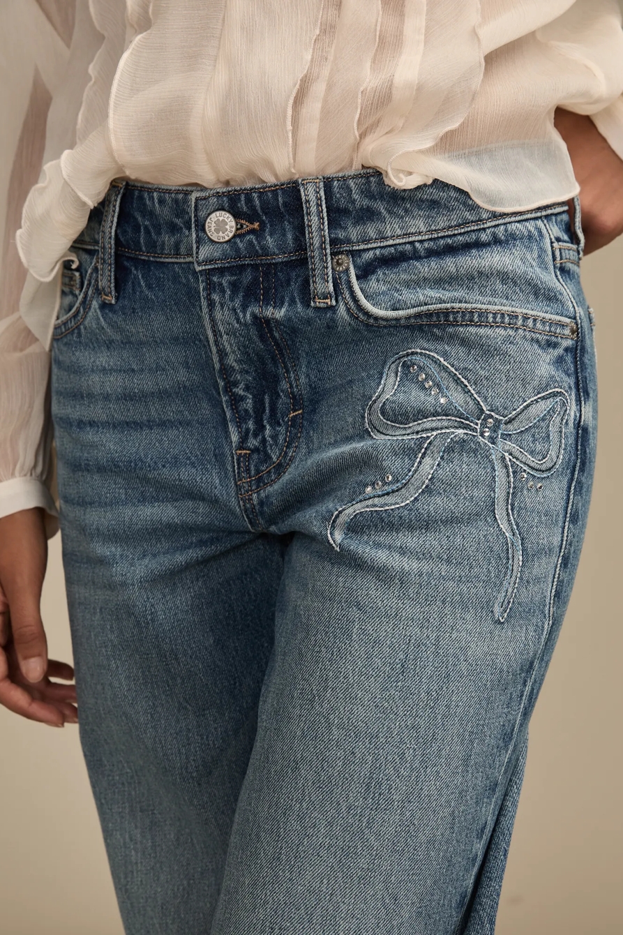 Lucky Legend Embellished Bow Baggy — BOW DOWN WASH — image 1