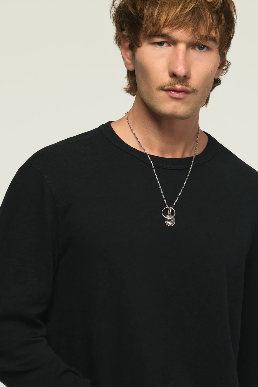WEEKEND JERSEY LONG SLEEVE CREW NECK TEE — JET BLACK — image 2
