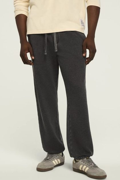 VENICE BURNOUT FRENCH TERRY  SWEATPANT, JET BLACK