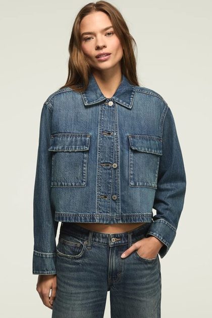 DENIM UTILITY JACKET, GLAMOROUS WASH