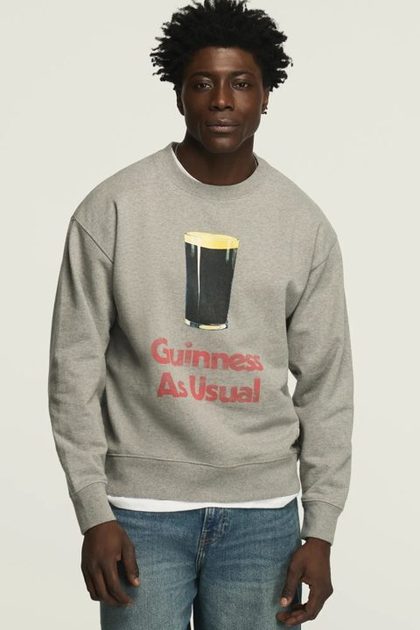GUINNESS AS USUAL CREWNECK, LIGHT HEATHER GREY
