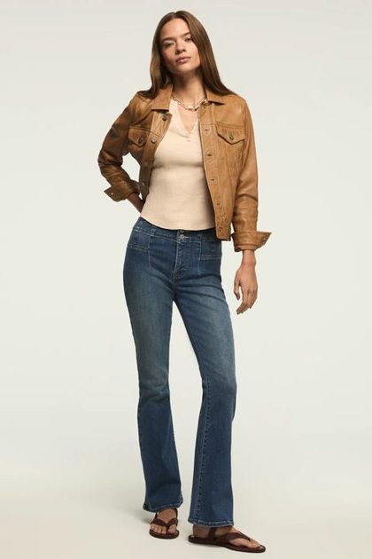 HIGH RISE SEAMED STEVIE FLARE, PRINCESS WASH