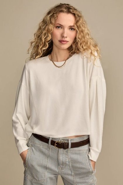 CLOUD EXPOSED SEAM TOP, WHISPER WHITE