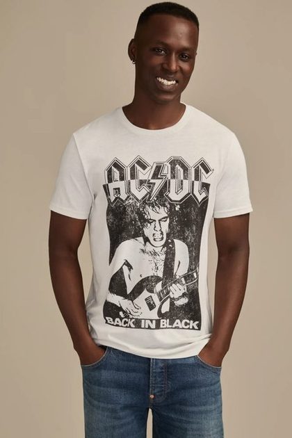 ACDC BACK IN BLACK TEE, SILVER BIRCH