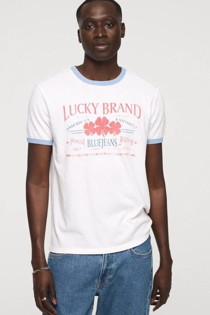 GRAPHIC TITLE RINGER TEE, BRIGHT WHITE